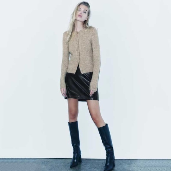 ZARA JEWEL BEADED KNIT CARDIGAN - Picture 2 of 9